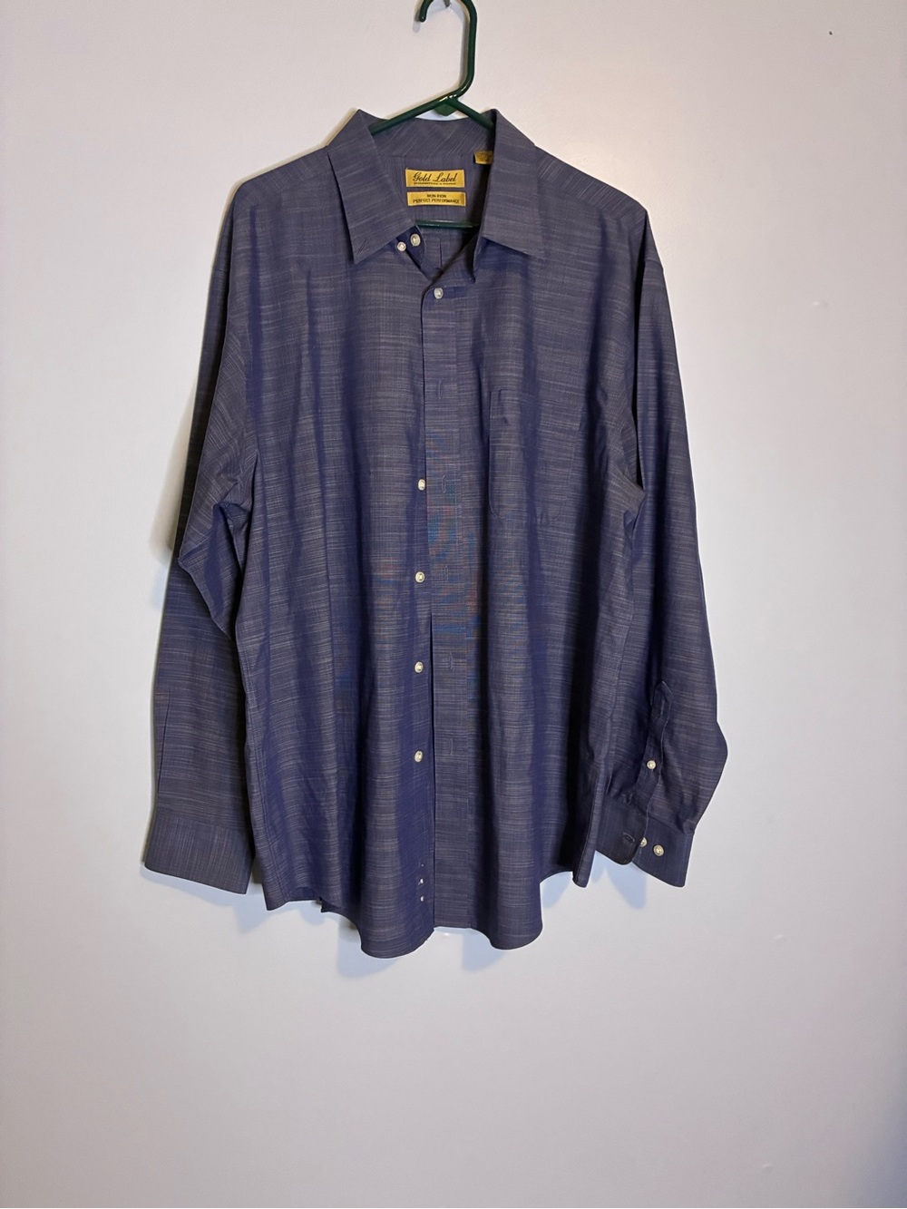 Club Label Men's Blue Textured Dress Shirt